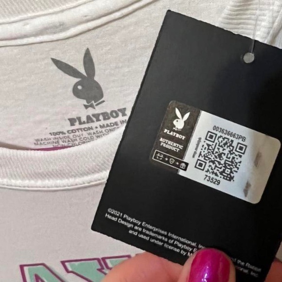white long sleeve playboy bunny topπ°π - Picture 4 of 4